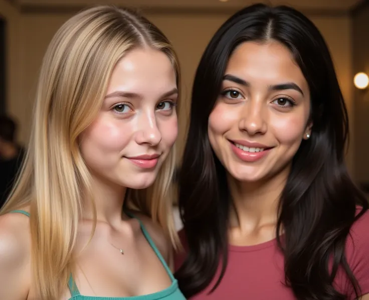  A blonde girl from Russia and a girl from Iran, Persian origin with black hair