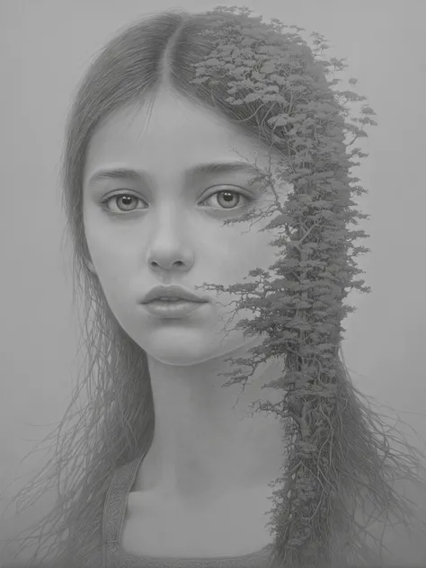 young girl, творческая импровизация (Created by zislaw-Beksinski)