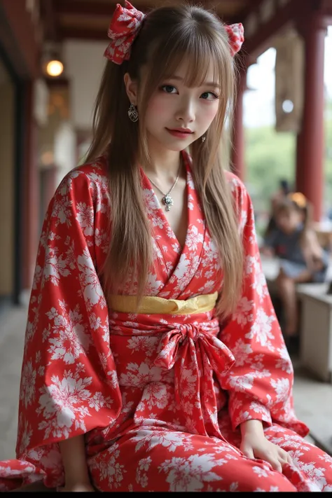 18 year old adult Japanese female 、16k,   highest quality、 best image quality、's greatest masterpiece:1.8、( Background Blur 1 :4)、美しい Japanese woman in a kimono、( Too Beautiful, Too Pretty, and Too Cute 10 Sized Super Small Faces )、 ( Something You Can Und...