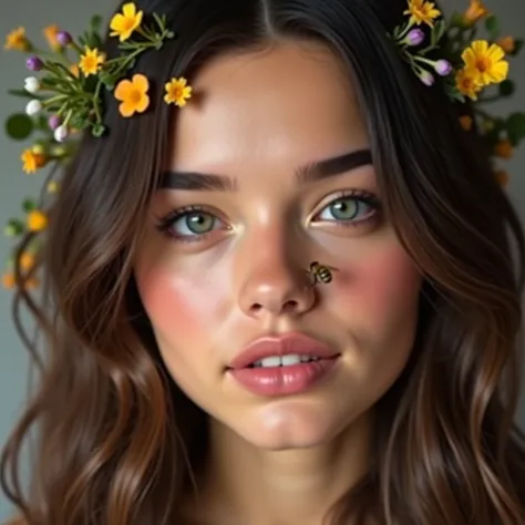 ( masterpiece,  High quality vaccines,  High Resolution ,  Realistic photo,  photograph ), Close-up of a beautiful girl's face ,  age between 23 and 28 years old ,  inspired by the style of Emily Ratajkowski .  She is in a cozy atmosphere inside the house ...