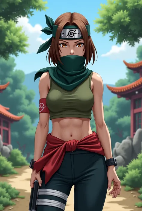 My Naruto skin, brown hair and long hair,  Eyes Headband, Bandana de Konoha 