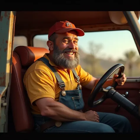 A strong worker, Mr. McDonald's,Very happy in a car