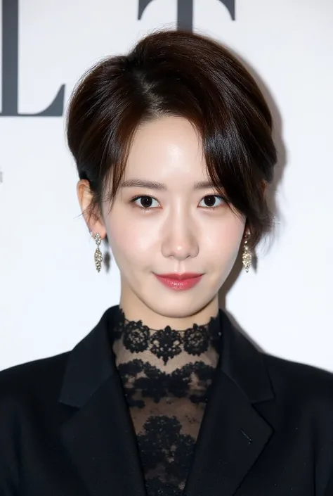 Now do them with it:  ,  more precise, masculine-inspired ,  very short haircut with high transition and side cut for a woman "yoona"