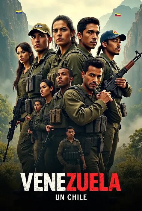  Create an image of a movie poster style "Inglourious bastards "  but with Venezuelans in Chile , no text