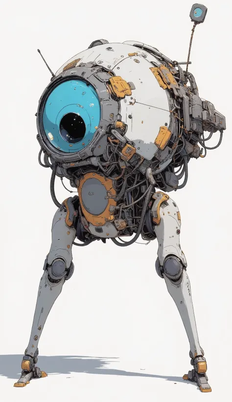 planetary exploration robot 。It is humanoid has a small dish-shaped radome on its head、 walking on two legs、 has a large dish-shaped radar on the head  {x}  eyes like a camera lens compatible with eyes３It has a book and is placed on the main unit 、Headless...