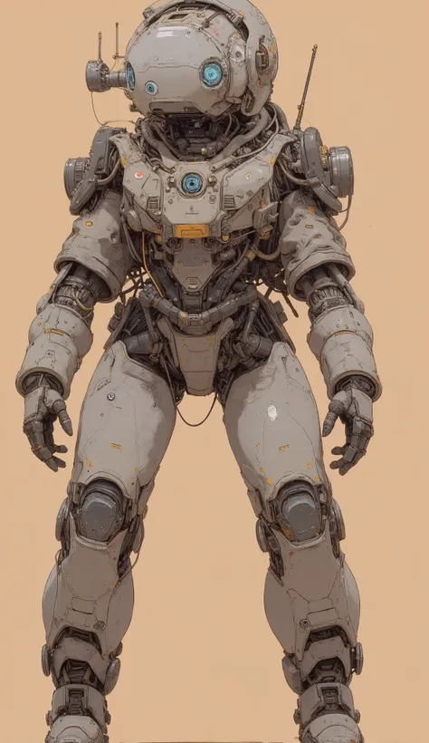 planetary exploration robot 。It is humanoid has a small dish-shaped radome on its head、 walking on two legs、 has a large dish-shaped radar on the head  {x}  eyes like a camera lens compatible with eyes３It has a book and is placed on the main unit 、Headless...