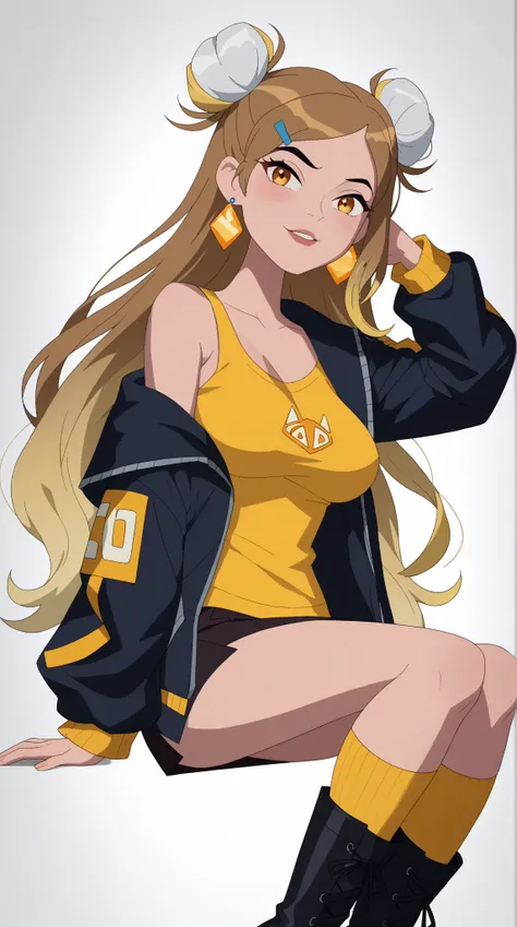 Genevieve "Gen" Tennyson (Gen 10)

Theme Color: Yellow

Hairstyle: Twin buns, with loose, wavy strands cascading down the sides of her face

Eye Color: Bright golden-yellow

Hair Color: Light brown with golden highlights

Skin Tone: Fair with a healthy glo...