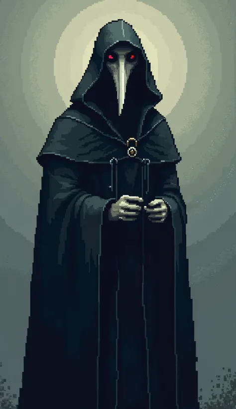 Pixel art of a Plague Doctor 