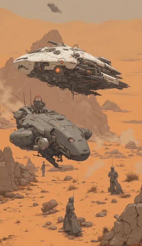 A spaceship flying over a desert area ,  concept art inspired by Craig Mullins,  CG Society Contest Winner, Space Art, Craig Mullins style,  Nicolas Bouvier Spart , sparth style,  Sergey Kolesov Concept Art ,  Craig Mullins Greg Rutkowski,  Extremely Reali...