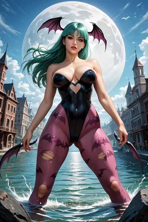 1girl, full body portrait, succubus, day of the dead bodypaint, dynamic motion, epic pose, dutch angle tilt, scary detailed art in color, mischievous, aroused expression, ((busty, curvy hips)), sexy, alluring, erotic posing with open legs, torn, shredded s...