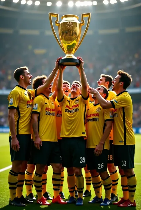 picture of team brossia dortmund with a cup of champion plz