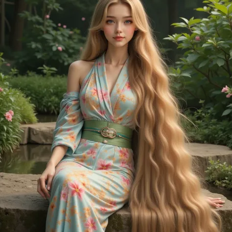 （ top quality 。  highest resolution 。  super realistic photo  。  full body portrait in front of  。）  There is a beautiful woman with very long hair  。 More beautiful than a beautiful actress 。  beautiful young women 。  she has a beautiful and lovely face l...