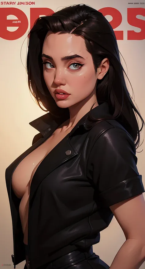 a close up of a woman in a black jacket on a cover of a magazine, in the style artgerm, ig model | artgerm, style artgerm, wojtek fus, artgerm and atey ghailan, style of artgerm, artgerm style, extremely detailed artgerm, style of stanley artgerm Angelina ...