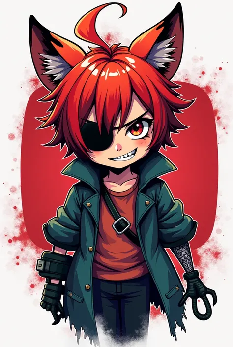 You can create a logo for YouTube with a boy with characteristics of Foxy from fnaf in the anime style 