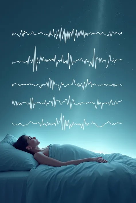 The different waves that present during sleep with their imaginary wave lines