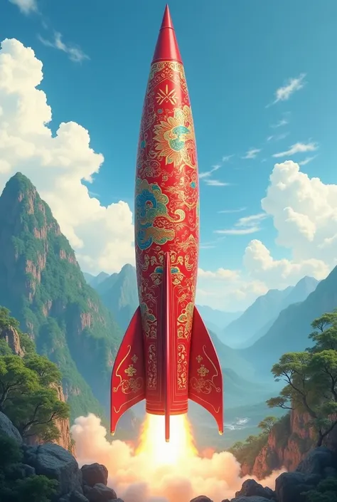 Create me a rocket but with a Mulan design 