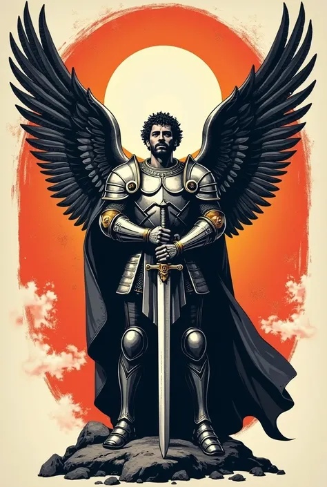 Saint Michael the Archangel one-color background, To print t-shirt