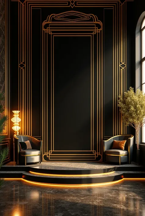 Simple but beautiful Hollywood ,  -themed background with gold and black color palette 