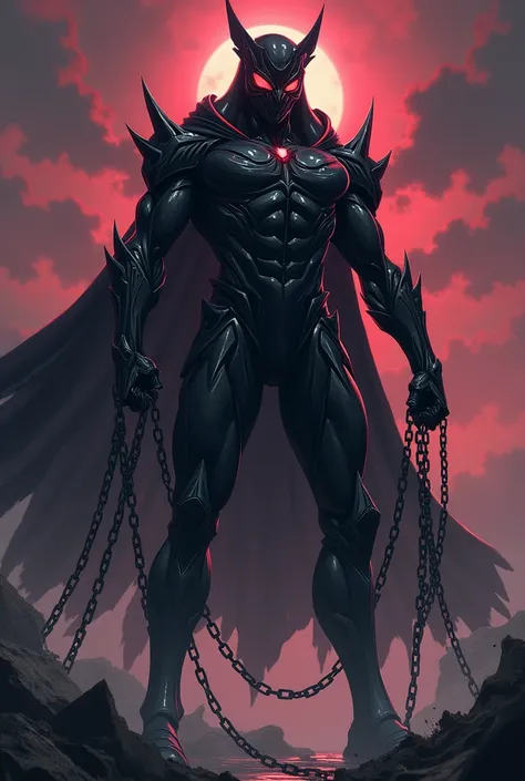 Anime villain with chains and mask 