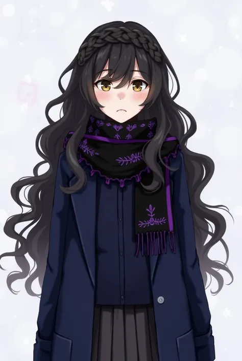 Hair: Amara has long, wavy black hair that often falls in loose waves down her back. It is untamed and unstyled at times, reflecting the turmoil in her life. She sometimes wears her hair in a braided crown Winter:
Amara wears a dark blue school uniform wit...