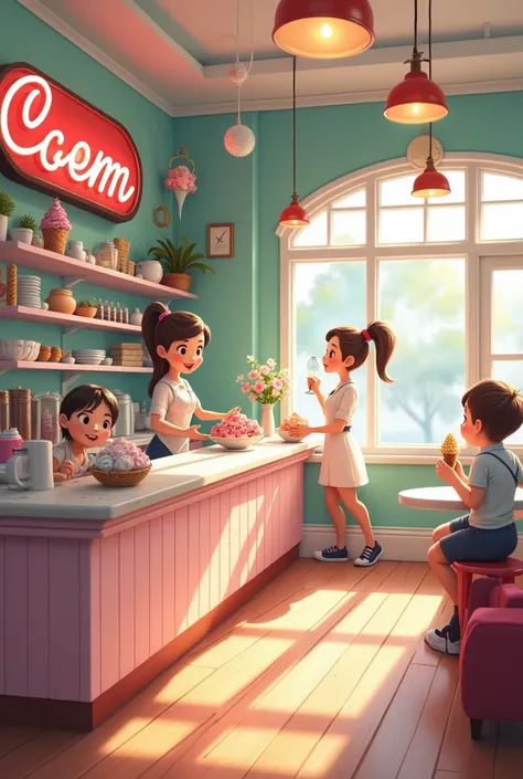 Create an ice cream parlor design 