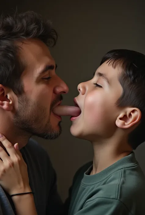 A man putting his penis in a boy's mouth 