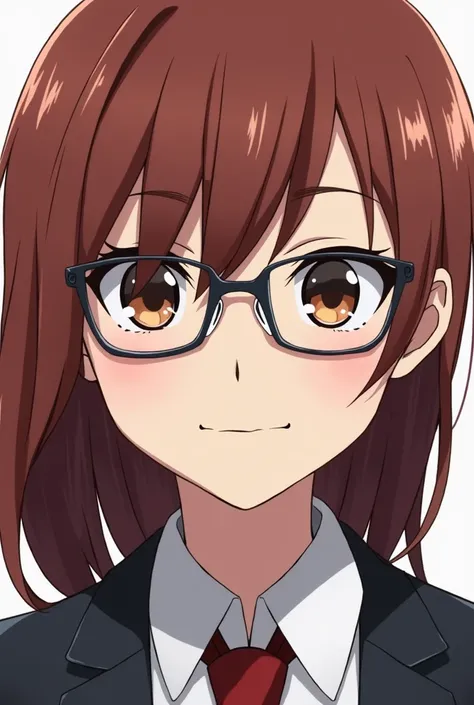 a close up of a person wearing glasses and a tie, portrait of a female anime hero, akane owari danganronpa, chiaki nanami from danganronpa, anime visual of a cute girl, boku no hero academia style, beautiful anime high school girl, junko enoshima from dang...