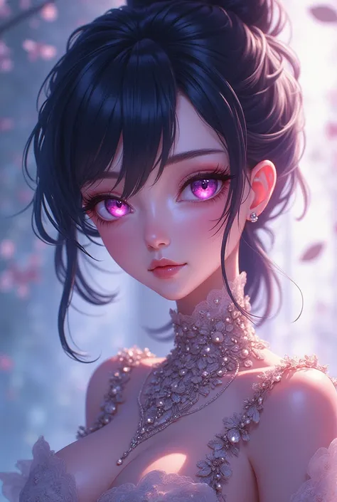 CREATE AN IMAGE OF A .  May it be very beautiful and with different physical characteristics, And with women's clothing .  create the anime-style image . 