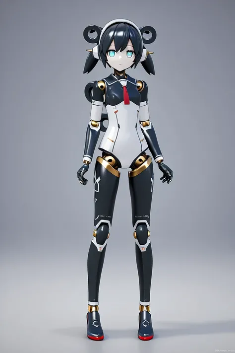 anime style, 1girl, younger female, humanoid robot, doll joints, winding key, mecha musume, perfect hands, 3d, high resolution, high quality, hd,  