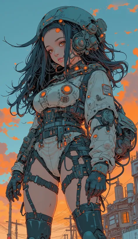 Anime characters with big robot-like bodies and big guns, Female Mecha, Anime Mecha Aesthetics , Organic to the anime robot , cyberpunk anime  girl mech,  girl in mecha cyber armor, mechanized valkyrie  girl, Full-body robot!!  girl,  Cool Mecha Style , Bl...