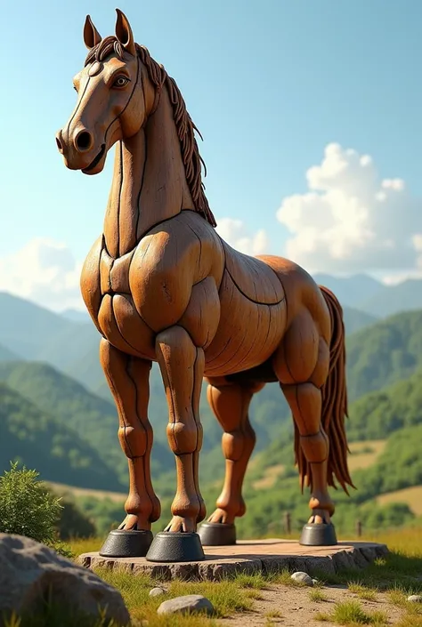 Wooden horse in front