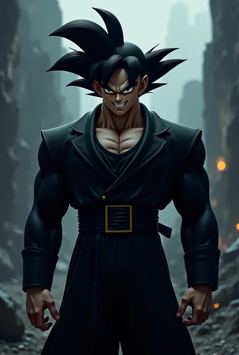 Goku blac sute and smile