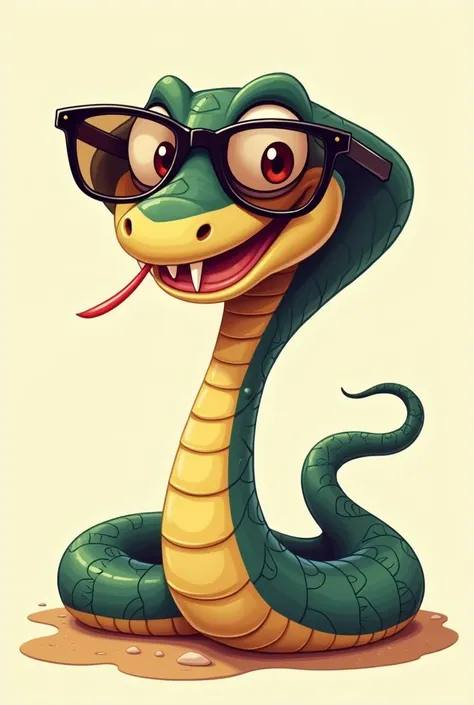 Create a big snake cobra drawing  but simple, make it cartoon