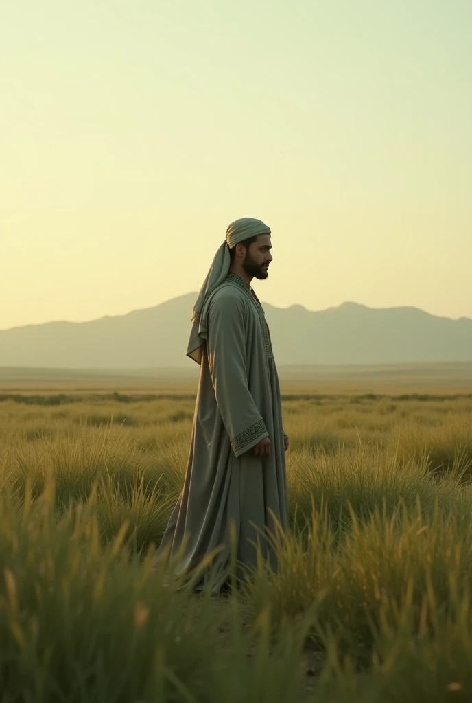 An Islamic character, usually standing in a field,