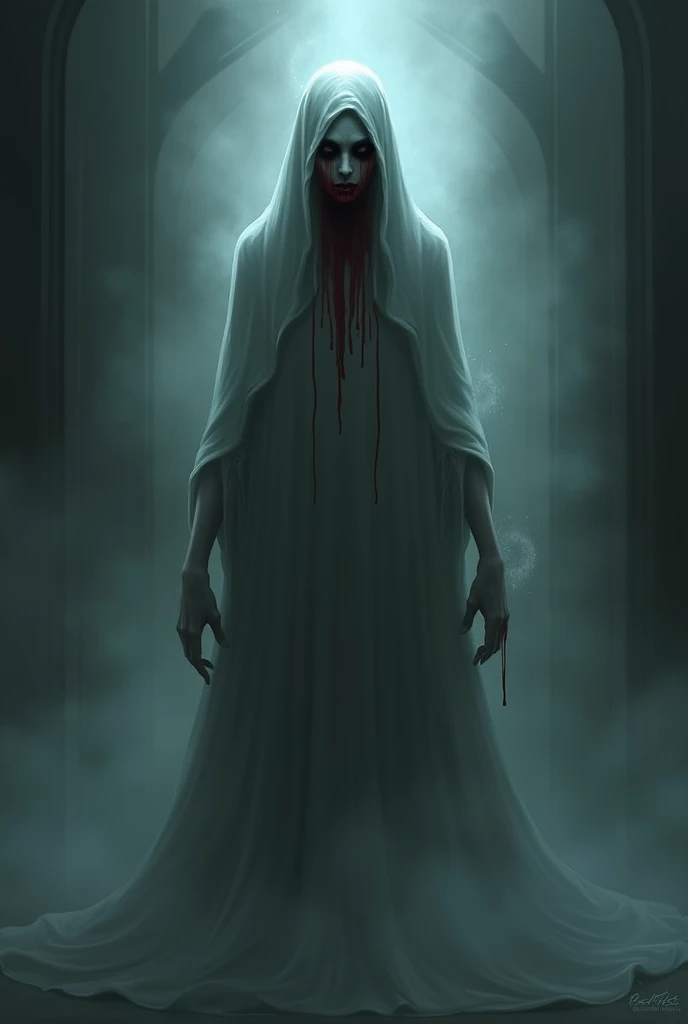 bloody spooky female ghost 