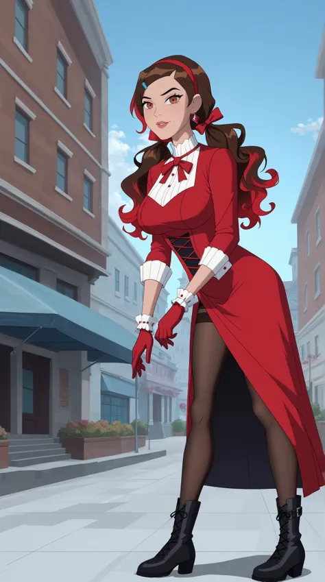 Margaret "Meg" Tennyson (Meg 10)

Theme Color: Wine Red

Hairstyle: Long, wavy hair with a decorative wine-red headband

Eye Color: Dark red-brown

Hair Color: Dark brown with deep red highlights

Skin Tone: Pale with a slight rosy tint

Outfit:

A stylish...