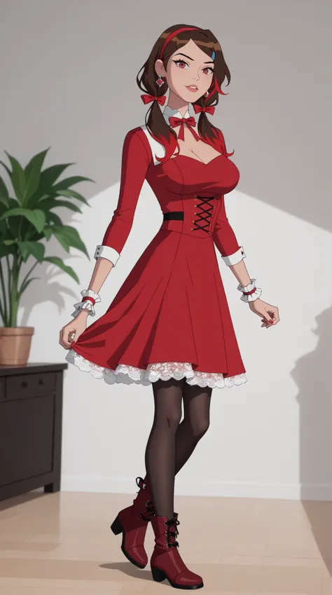 Margaret "Meg" Tennyson (Meg 10)

Theme Color: Wine Red

Hairstyle: Long, wavy hair with a decorative wine-red headband

Eye Color: Dark red-brown

Hair Color: Dark brown with deep red highlights

Skin Tone: Pale with a slight rosy tint

Outfit:

A stylish...