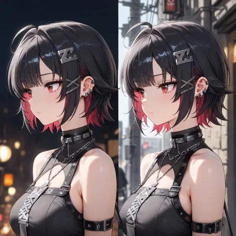 (zenless zone zero), \(ellen joe\), very cute face, cool girl, Disgustful expression, (best quality,4K,8k, highres,masterpiece:1.2), ultra-detailed,intricate details, Woman&#39;s face、 casual outfit、Revealing clothing、The background is a night road、 expres...