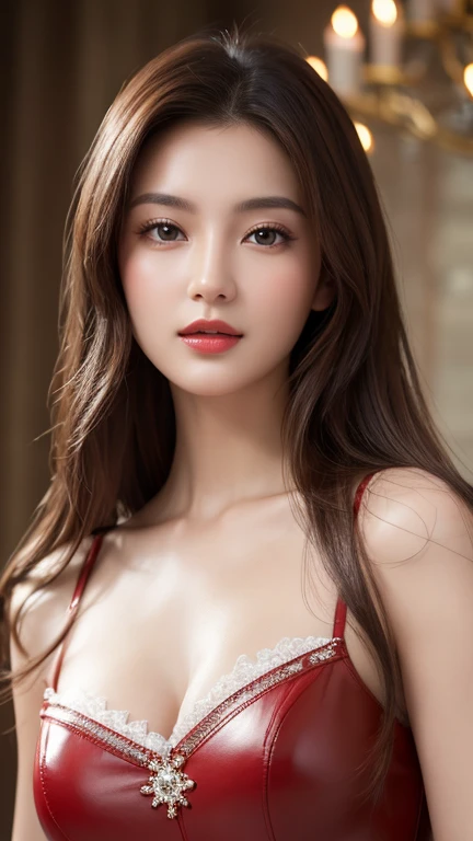 "Top CG,  best image quality , masterpiece,  delicate and delicate beautiful beautiful woman, ((185cm Beautiful Woman)), ( tall and tall ), Royal sister, Queen temperament,  white skin,   Exposed Breasts  ,  long legs ,  Perfect Face , bright eyes,  red li...