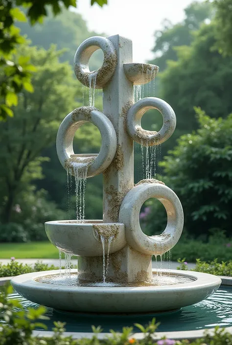 Create a fountain out of round shapes