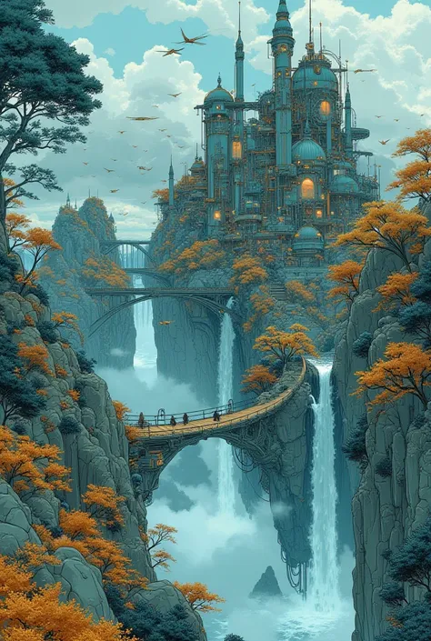    Fantasy Landscape   　   steampunk、    Has an Avatar's Worldview    、Floating island 々  floats in the air  。  bridge  、    An Intricate Hanging Garden Like a Beautiful Ancient Ruins   。   Lush Garden    、Ancient Roman Ruins、   Ancient Atlantis    、 A gar...