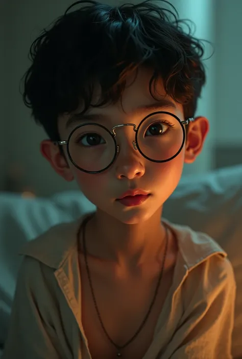 Nobita as a real sensual boy. Wearing clothes and spectacles like Nobita. Realistic image. Cinematic lighting. 