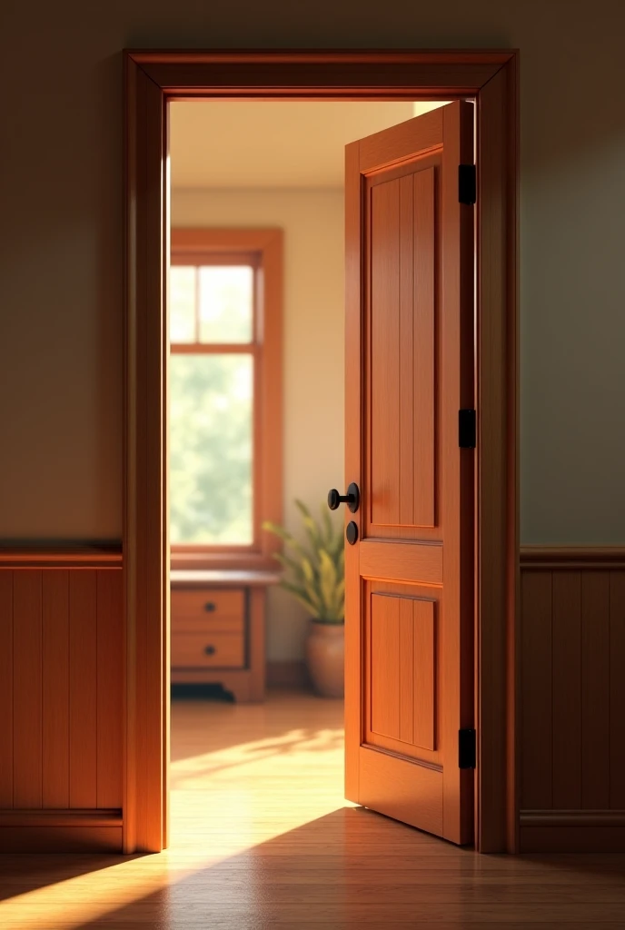 Real image of open door inside the house