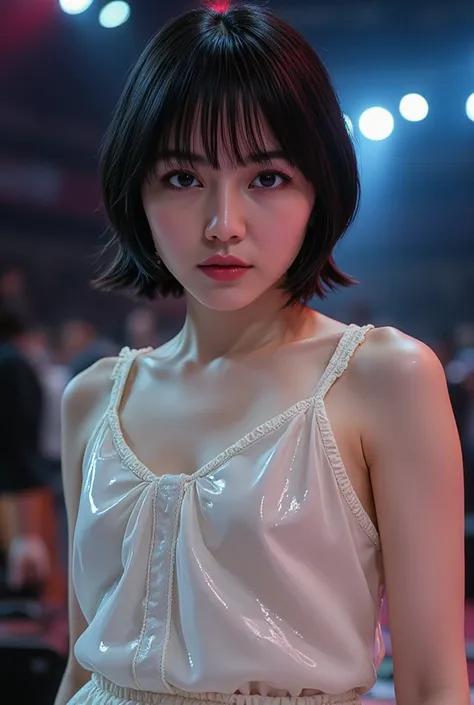 5 female idols   、 Young and very beautiful women 、 crushed breasts ,  crushed breasts , Big Breasts,  skindentation,   ideal figure、   Pottery Skin  、 Performance :  frowning 、  Close your eyes、 is opening his mouth 、clothing： translucent _latexのセーラー服を着る、...