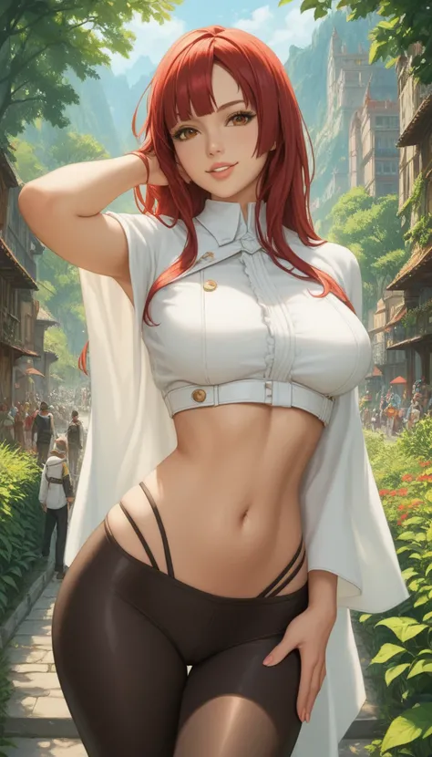 1 , thousands of people , guilty gear,tiro de cowboy,  forest,  hand in ear, medium and large breasts,  parted lips, seductive smile, city tights , ,,  masterpiece,  thong,  incredible quality ,  detailed background,  Intricate Details