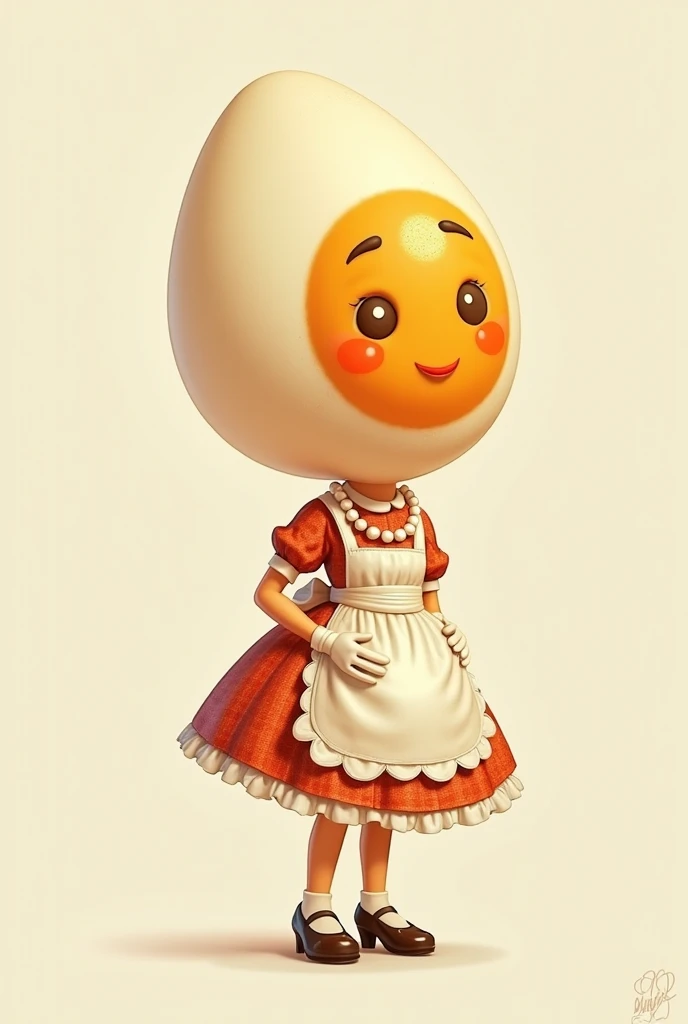 Profiled Stewed Egg Wearing Cartoon Housewife Outfit