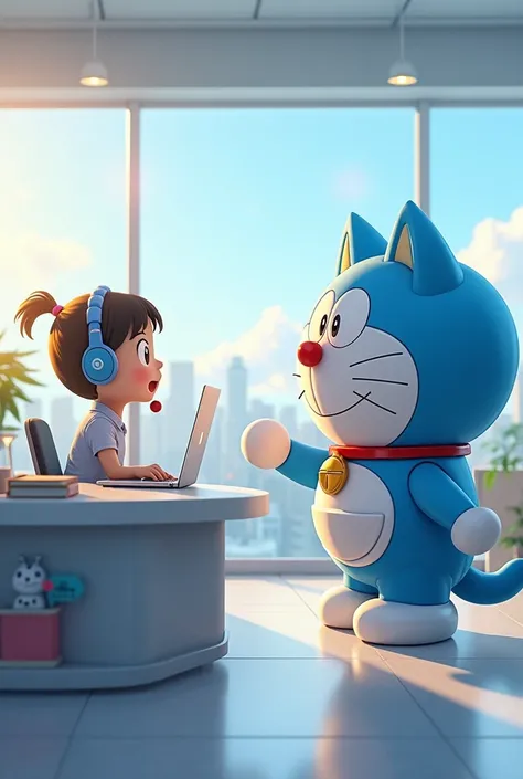 Doraemon Works As Customer Service