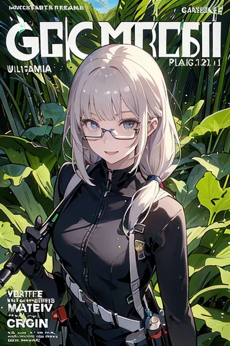 (best quality ), a girl have one rifle with her hand , Platinum color hair , The dreamer wants purplish blue eyes , medium , Lori will do it, (masterpiece:1.2, best quality ), (Beautiful detailed depiction : 1.2), ( beautiful detailed face ), ( small Breas...