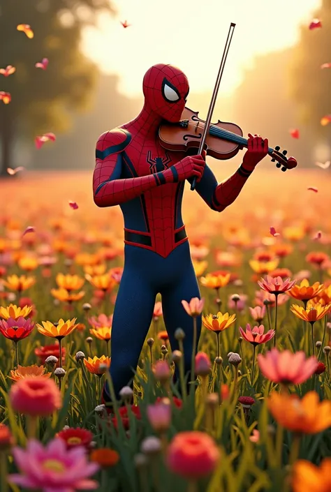  Spider-Man　The center of the flower field 　 violin performance