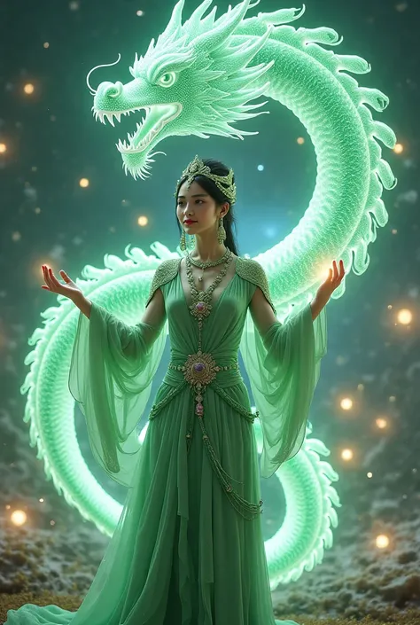 The Princess of Digital holds a Jade Dragon Chakra